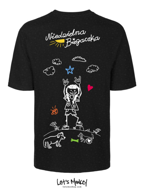 Koszulka czarna NIEDZIELNA BIEGACZKA - Tyszka