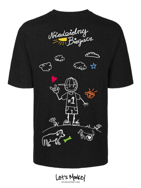 Koszulka czarna NIEDZIELNY BIEGACZ - Tyszka