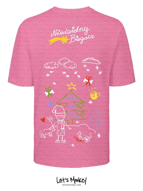 Świąteczna Akcja! Koszulka różowa NIEDZIELNY BIEGACZ - Tyszka