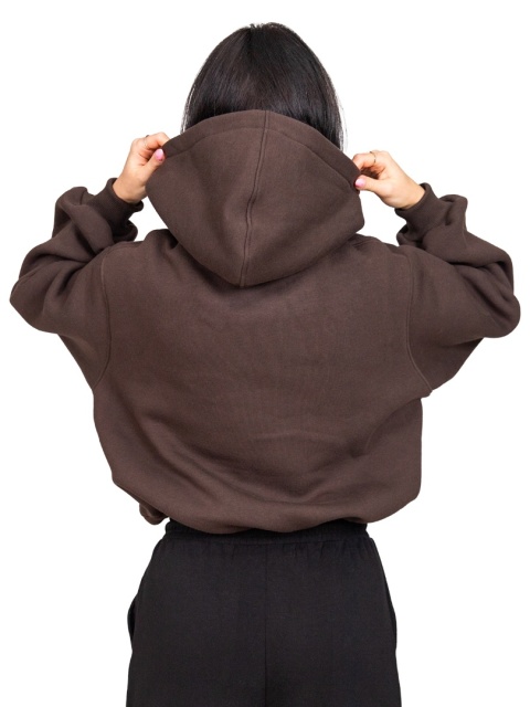 Bluza z kapturem DOCH JO! - CROPPED PUFFY - CHOCOLATE FOUNDE