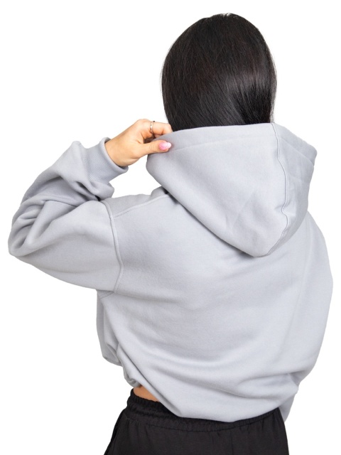 Bluza z kapturem DOCH JO! - CROPPED PUFFY - COLD STEEL