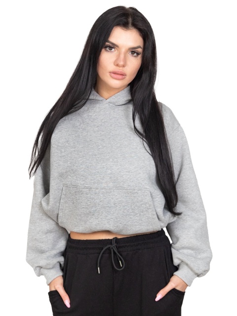 Bluza z kapturem DOCH JO! - CROPPED PUFFY - HI MELANGE