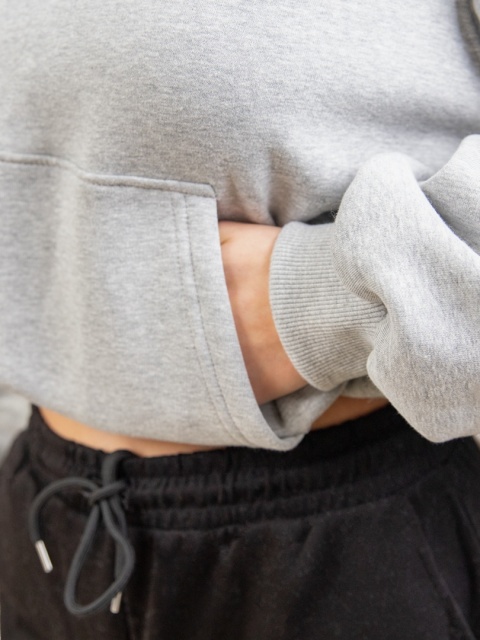 Bluza z kapturem DOCH JO! - CROPPED PUFFY - HI MELANGE