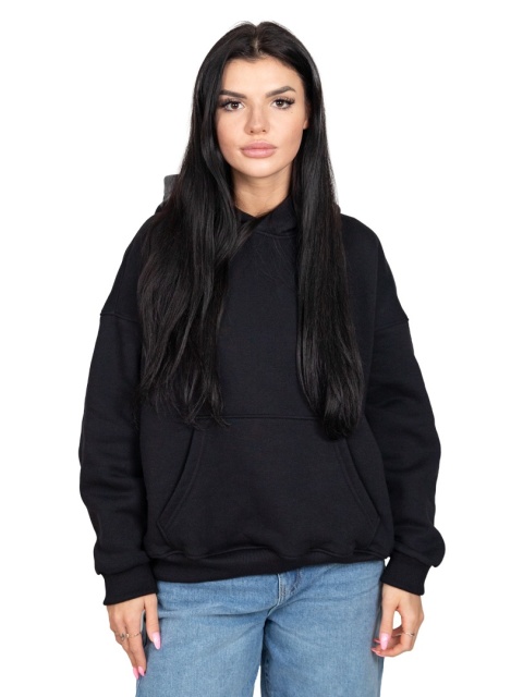 Bluza z kapturem DOCH JO! - OVERSIZE - COAL BLACK