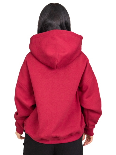 Bluza z kapturem DOCH JO! - OVERSIZE - MERLOT RED